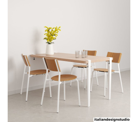 Wall-mounted dining table